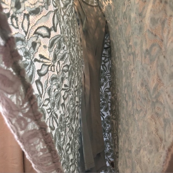 Free People Miles of Lace Mini Sleeveless Fit and Flare Dress in Mint Green - Picture 6 of 8